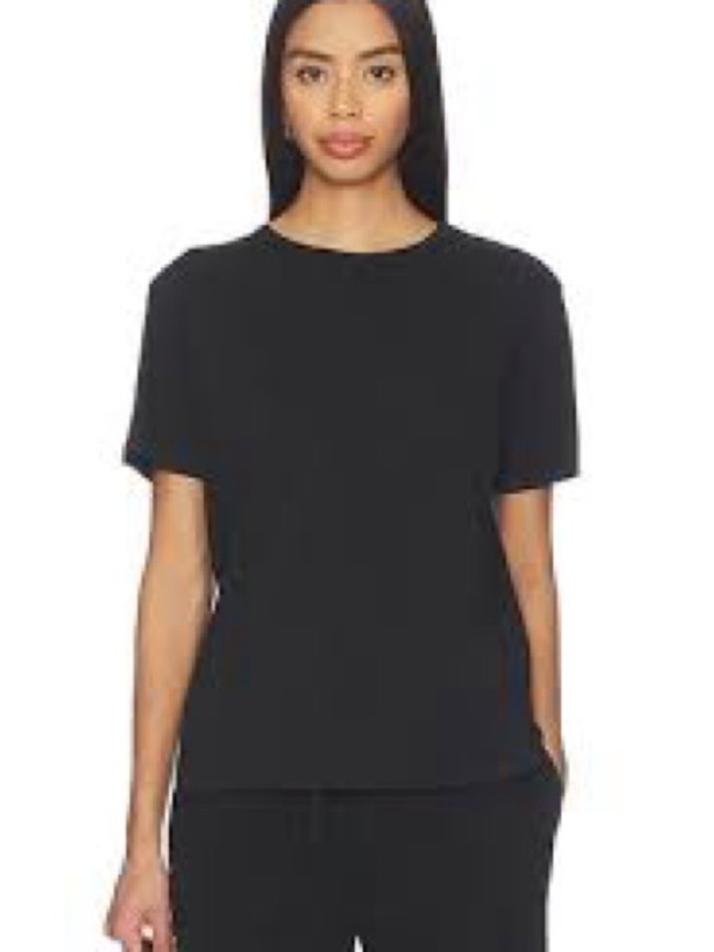 LNA Black Short-Sleeve Crewneck Top 754